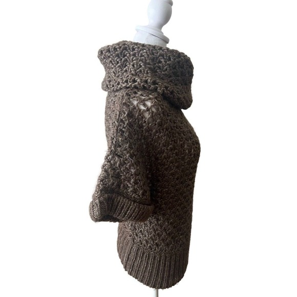 Vintage Escada Knit Virgin Wool Alpaca Blend Sweater Brown Size 38 Made In Italy - Picture 3 of 5